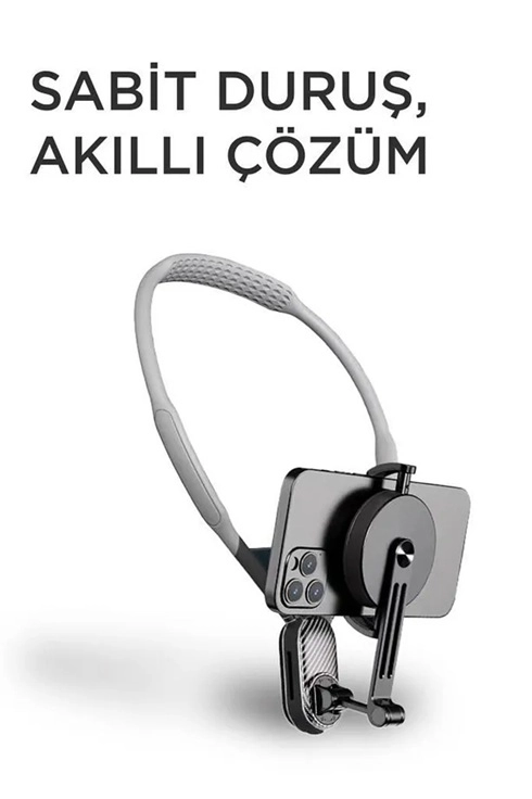 360 Derece Ayarlanabilir Boyun Askılı Manyetik Telefon Tutucu