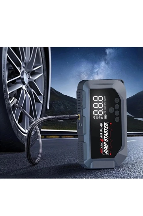 VTN-605 Şarjlı 12.000 mAh Taşınabilir Çantalı Araç Akü Şarj Takviyeli Işıklı Hava Kompresörü 