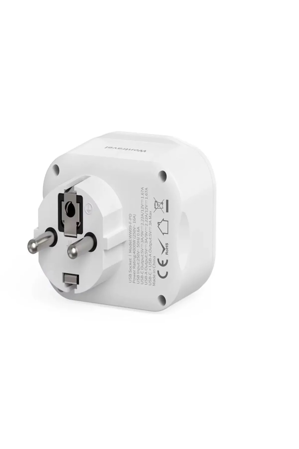 Vothoon  AC-115 2500W 3.4A 2USB 1Type-C 1Soket Akım Korumalı Şarj Adaptörü Priz Çoğaltıcı