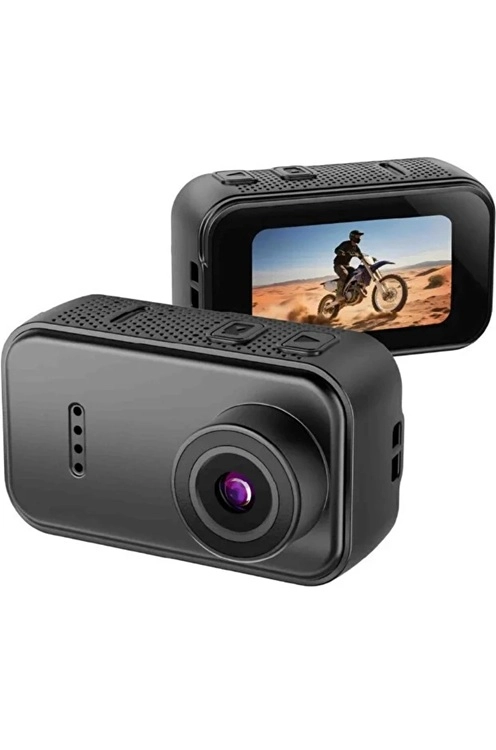  F2 2K 1080P Parmak Kamera 130° Geniş Açı IPS Ekranlı 25g Mini Taşınabilir Cep Kamerası siyah