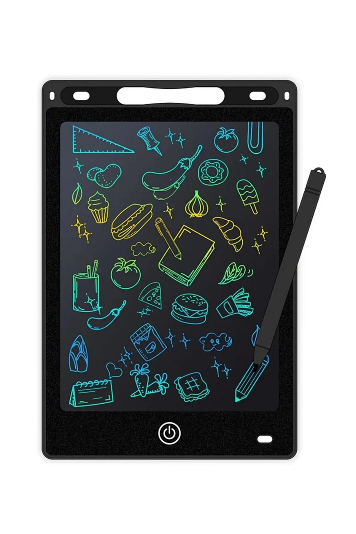 12 Inc Renkli Lcd Grafik Dijital Kalemli Çizim Tableti Yazı Tahta Not Yazma Eğitim Tableti Siyah