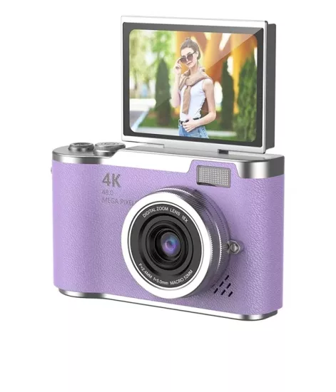 4K Dijital Retro Video Kamera 48MP 18X Zoom Flaşlı (32GB) Kart Dijital Vlog Fotoğraf  Makinesi TÜRKÇE