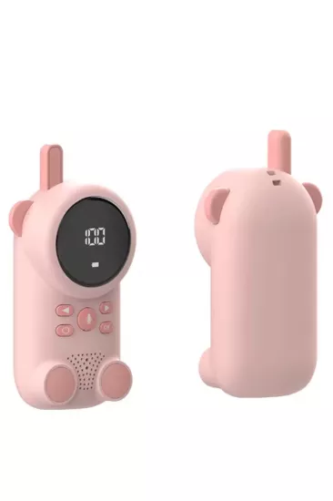 Çocuklar Için Kamp Yürüyüş El Telsizi Şarj Edılebılır 3km Menzil Pembe