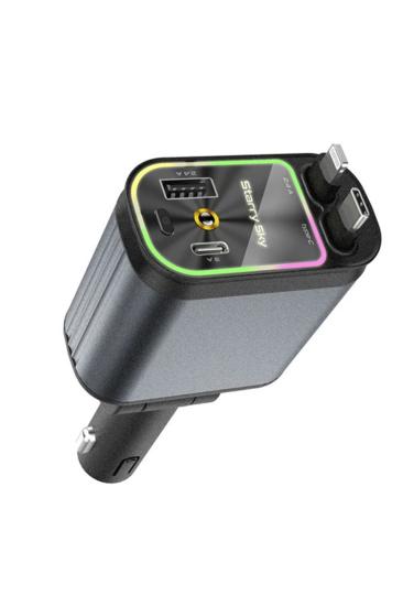 4’ü 1 arada Çift USB Bağlantı Çakmaklık, Type-C Hızlı Şarjlı 66W,Geri Çekilebilir Araç Telefon Şarj Cihazı