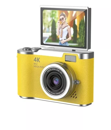 4K Dijital Retro Video Kamera 48MP 18X Zoom Flaşlı (32GB) Kart Dijital Vlog Fotoğraf  Makinesi TÜRKÇE