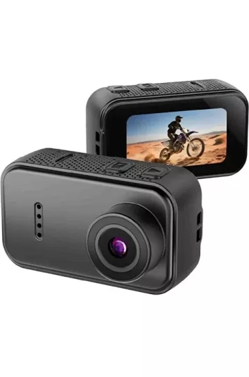  F2 2K 1080P Parmak Kamera 130° Geniş Açı IPS Ekranlı 25g Mini Taşınabilir Cep Kamerası siyah