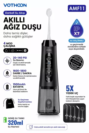 Şarjlı Ağız Duşu Diş Bakım Cihazı 4 Modlu Diş Arası Temizleyici 320ML 5 Başlıklı 1500 mAh Kablosuz
