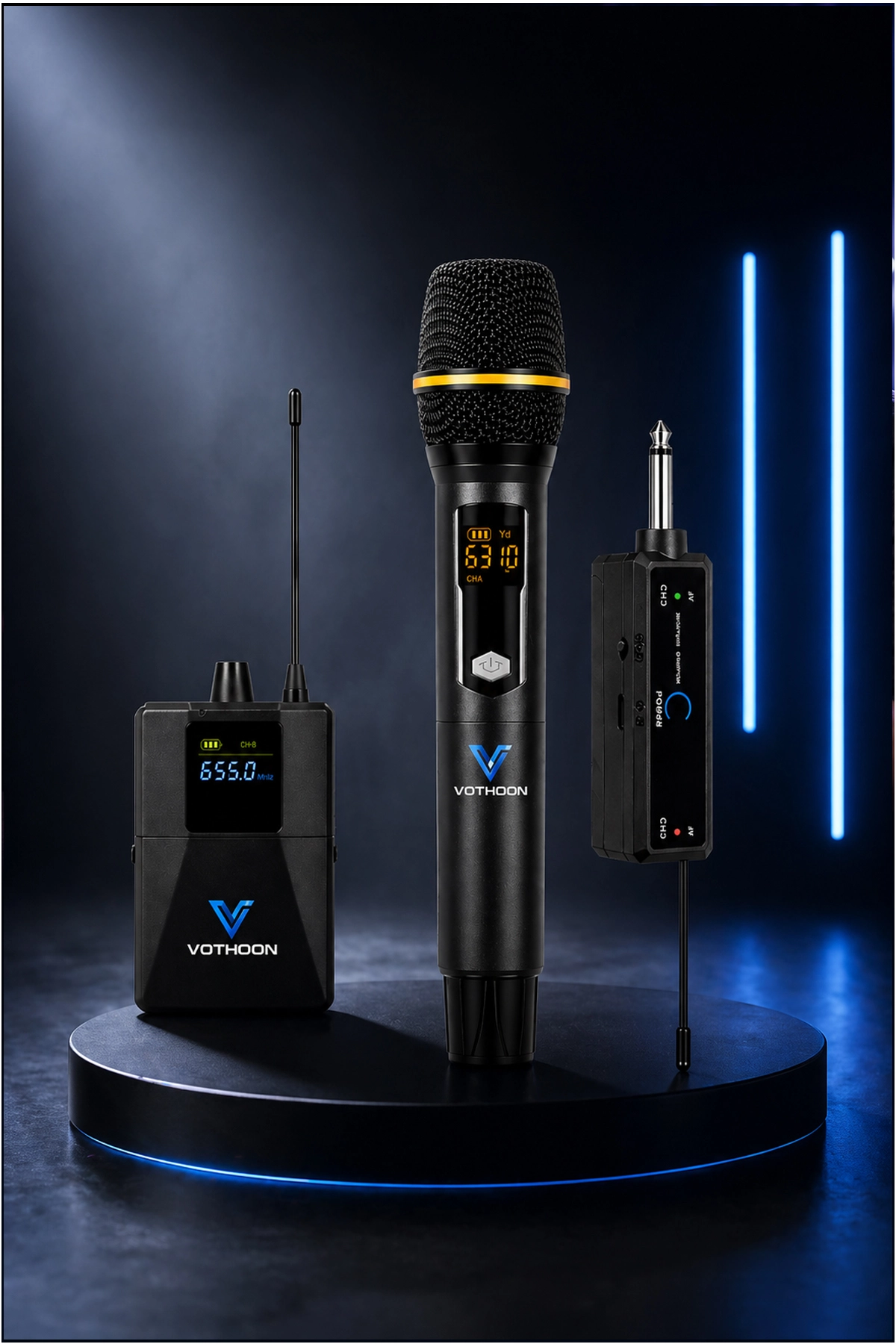 Wireless Mikrofon Sistemi UHF Kablosuz El Mikrofonu Profesyonel Ses Performansı 50 mt menzil