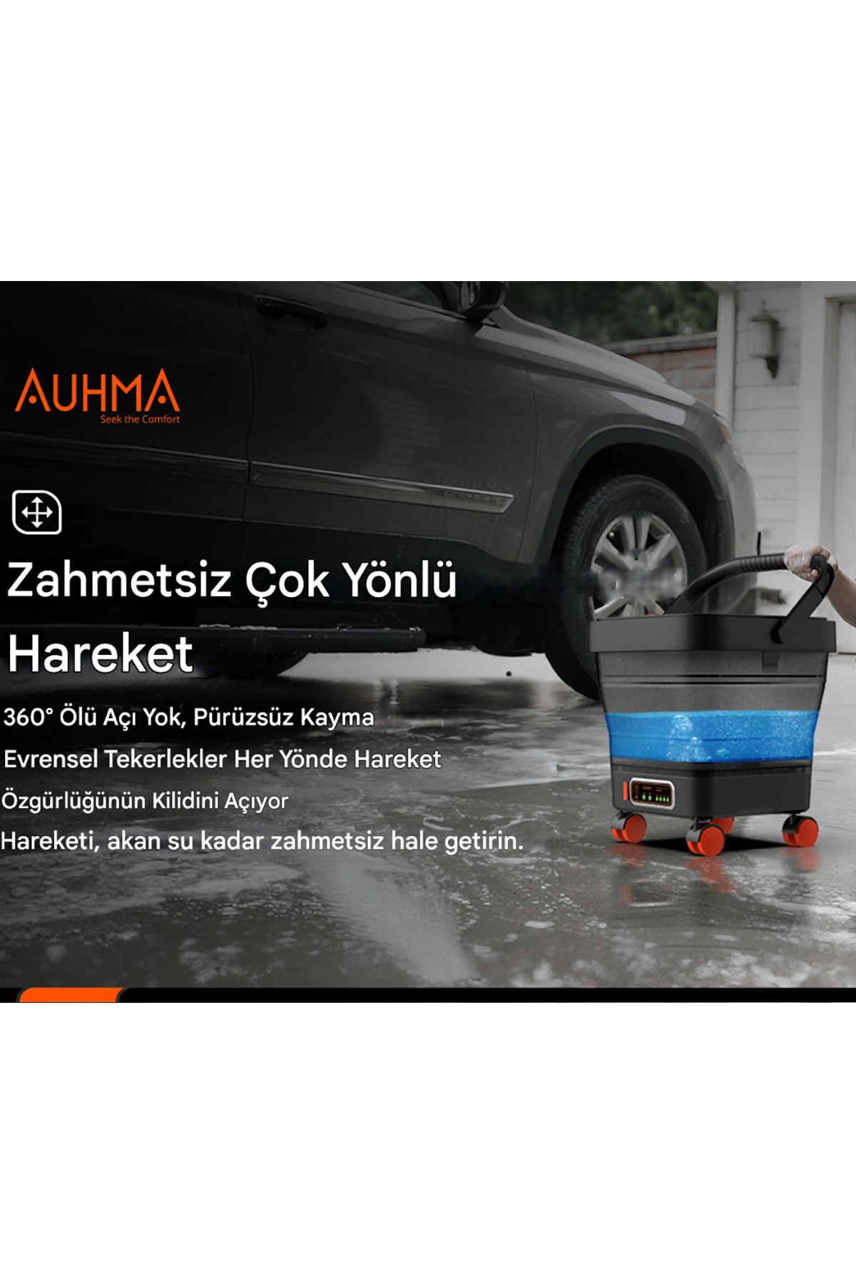 Yüksek Basınçlı Yıkama Makinesi Fırçasız Katlanır Kovalı 150w 14/16 Bar 13 Litre 