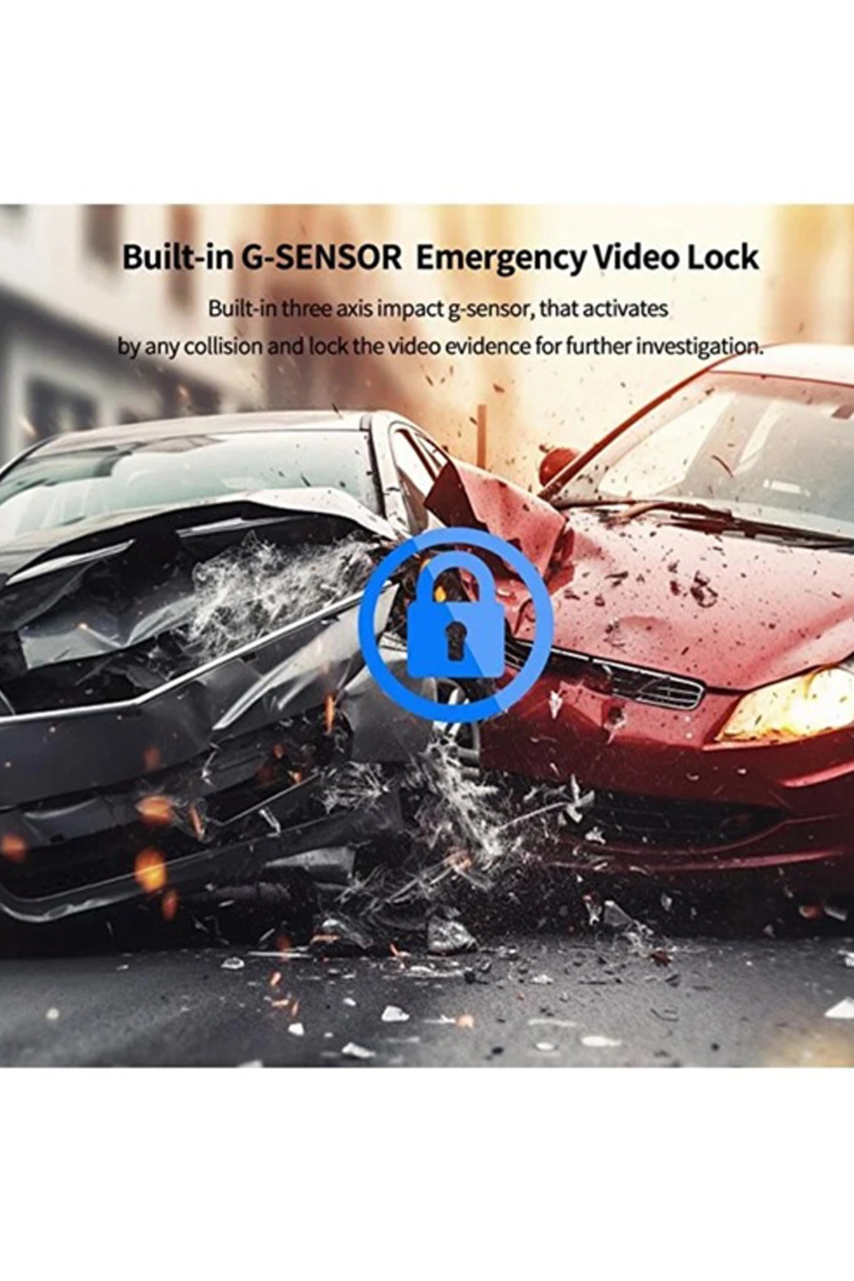 4K WiFi Çift Kameralı Araç Kamerası Gece Görüşlü G-Sensörlü Dash Cam 170 Derece