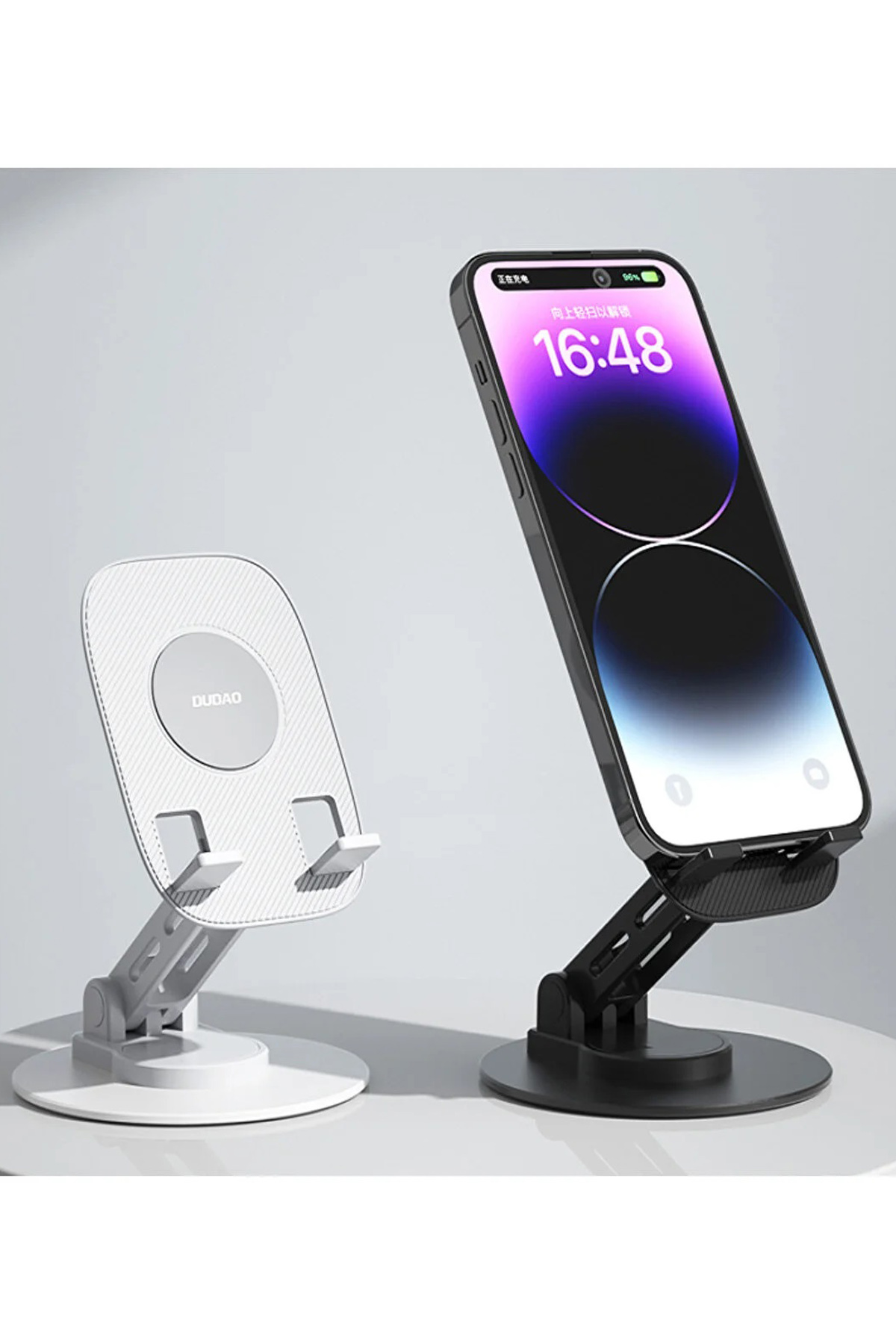 Vothoon Dudao F17s  Masaüstü Telefon Tutucu Döner Tabanı Alüminyum Paslanmaz Çelik Katlanabilir