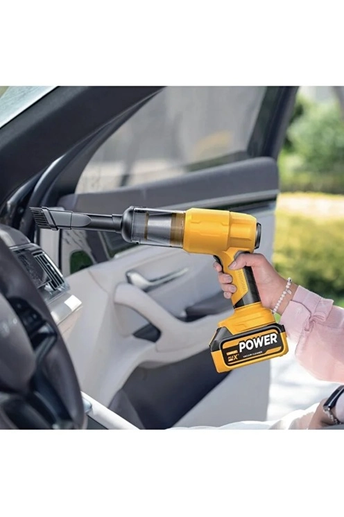 25.000mAh Çift Bataryalı Auhma 20.000PA Ultra Çekim Güçlü Çantalı Araç Temizleme Süpürgesi 