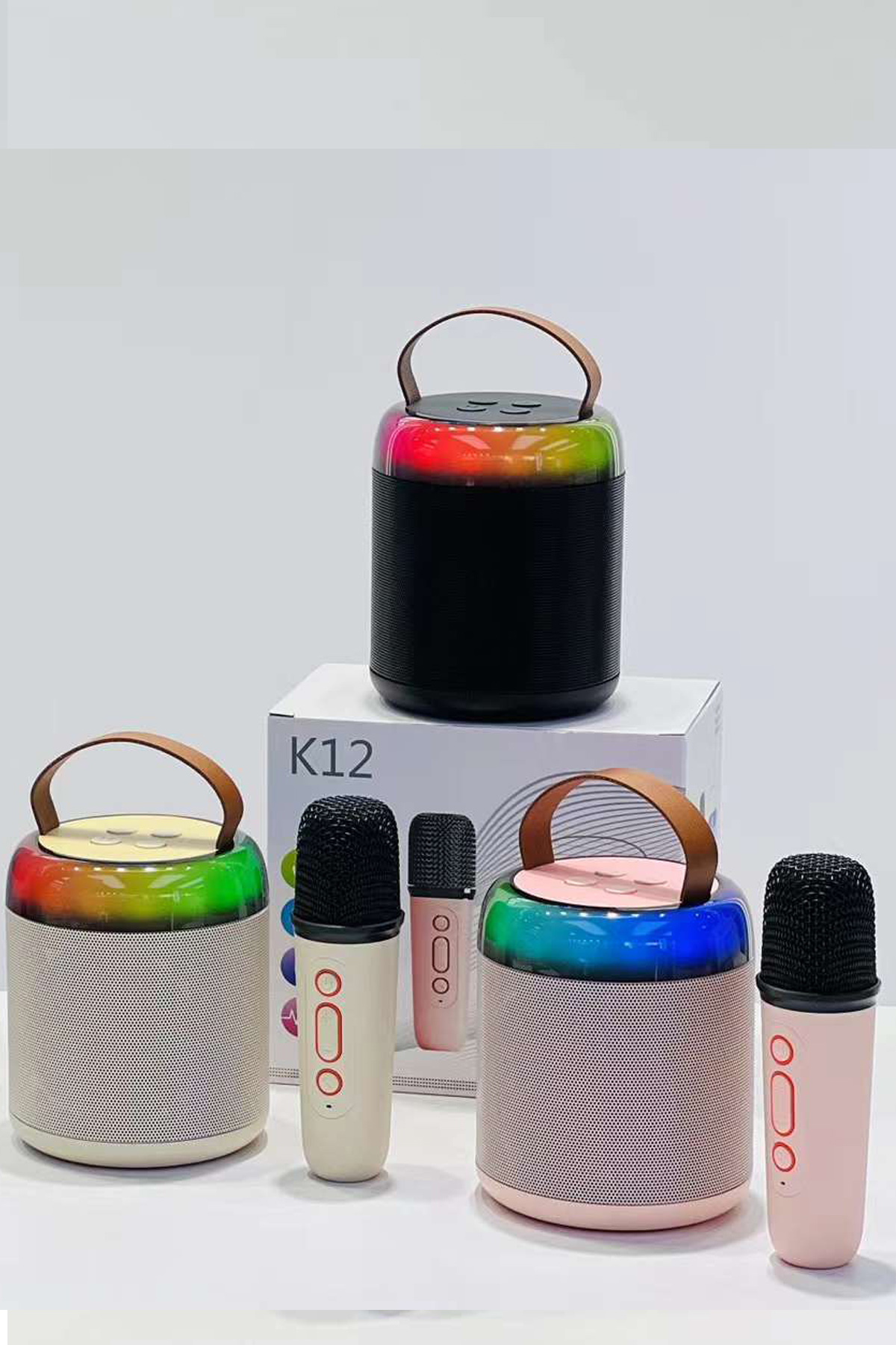 Vothoon K12 Kablosuz Karaoke Mikrofon Taşınabılır Bluetooth Pembe
