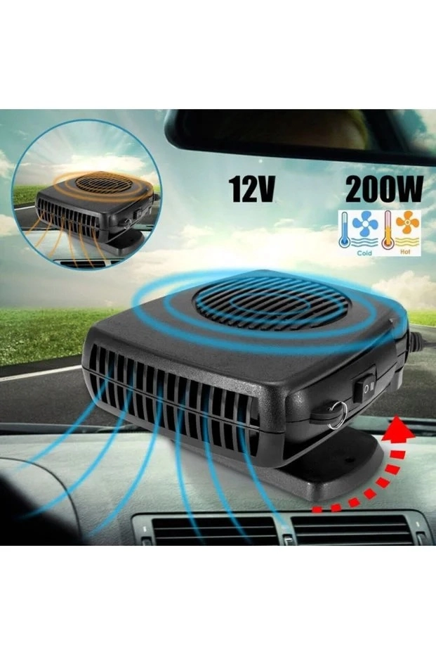 12V Araç İçi Cam Buğu Çözücü Isıtıcı Fan 2’si 1 Arada Sıcak Soğuk Hava Üfleyici Buz Çözücü