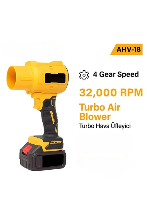 AHV-18 Turbo Hava Üfleyici | 4 Kademe Hız | 21V 431W Kablosuz Blower | 32.000 RPM’’