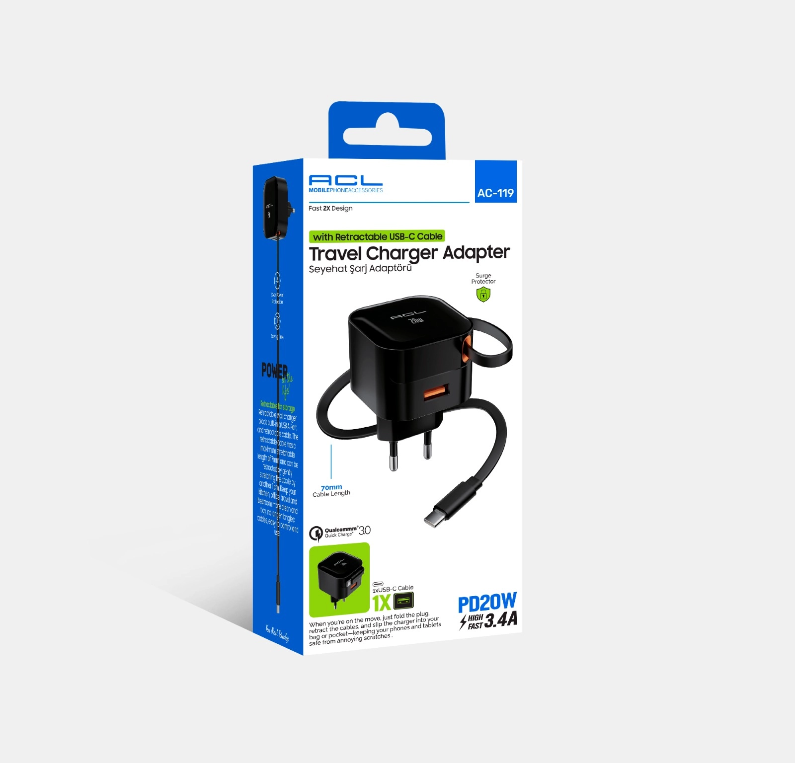  20W Seyahat şarj Adaptörü Usb Girişli 3.4A