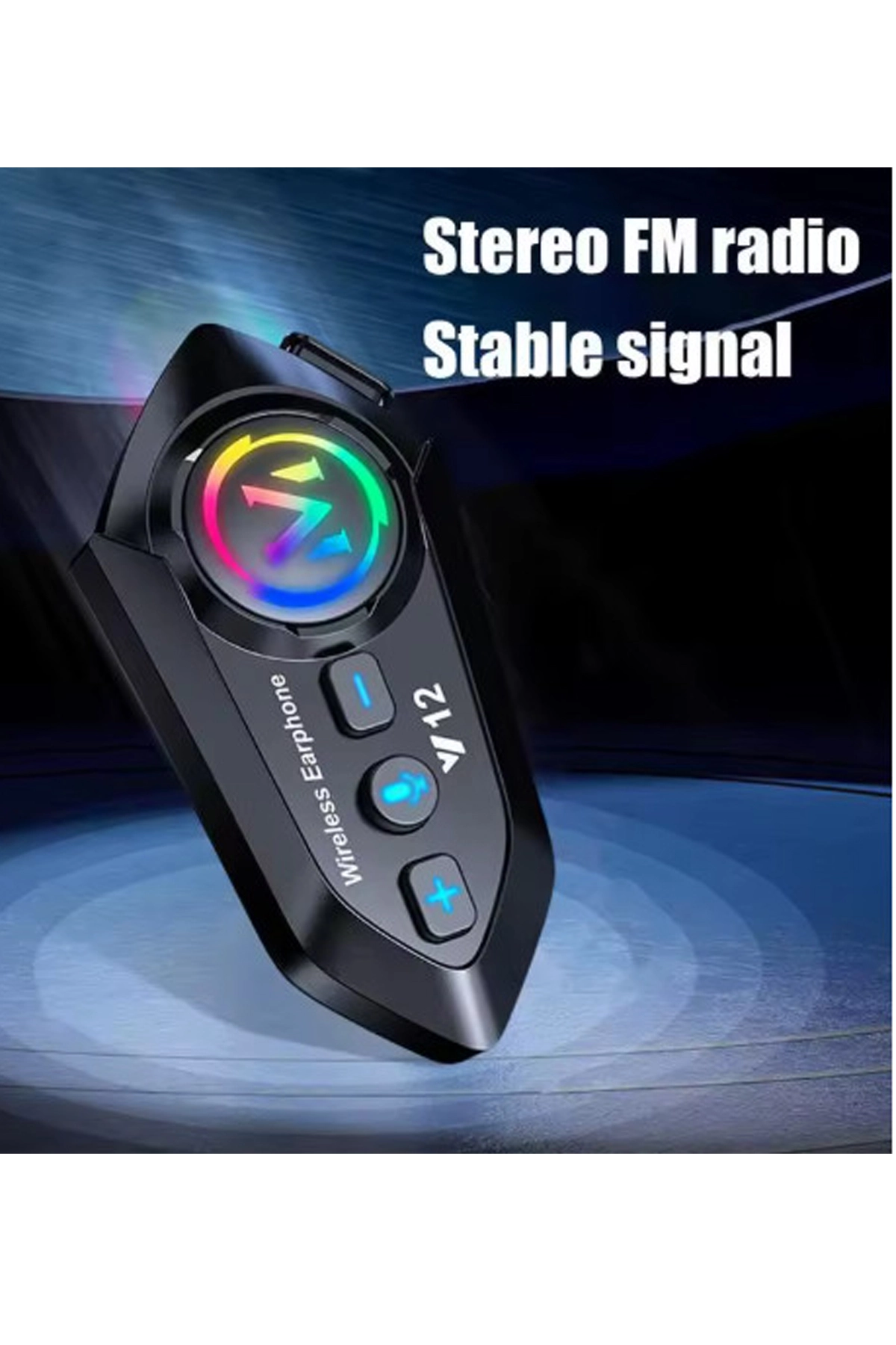 Y12  Motor Kask Kulaklık RGB Modlu Radyolu Motosiklet Kulaklık 5.3 Bluetooth Intercom